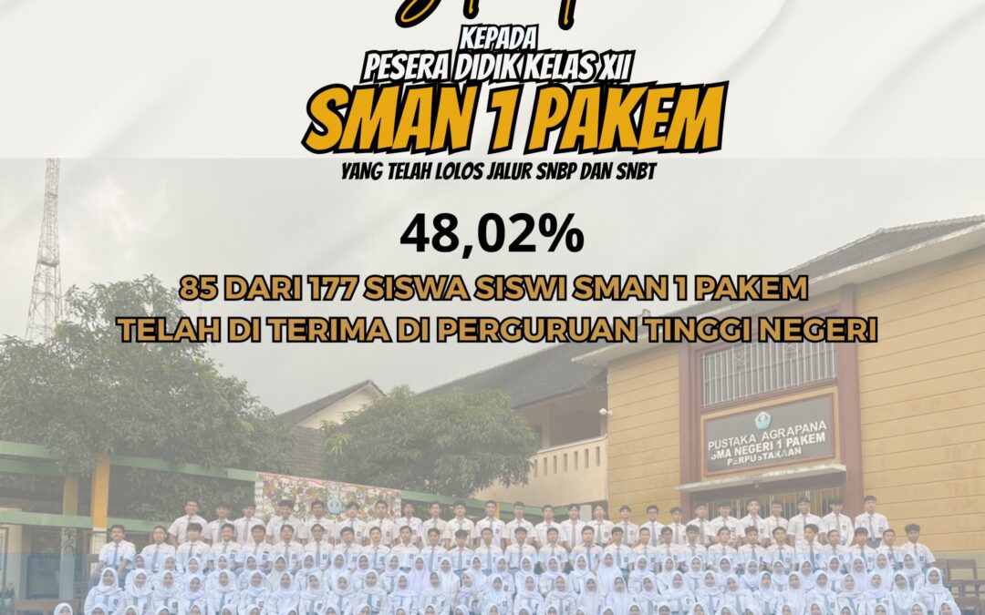 Murid SMA Negeri 1 Pakem 85 Lolos SNBP dan SNBT